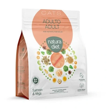 Natura Diet Kattefoder Adult Laks 400 g - tørfoder til voksne katte
